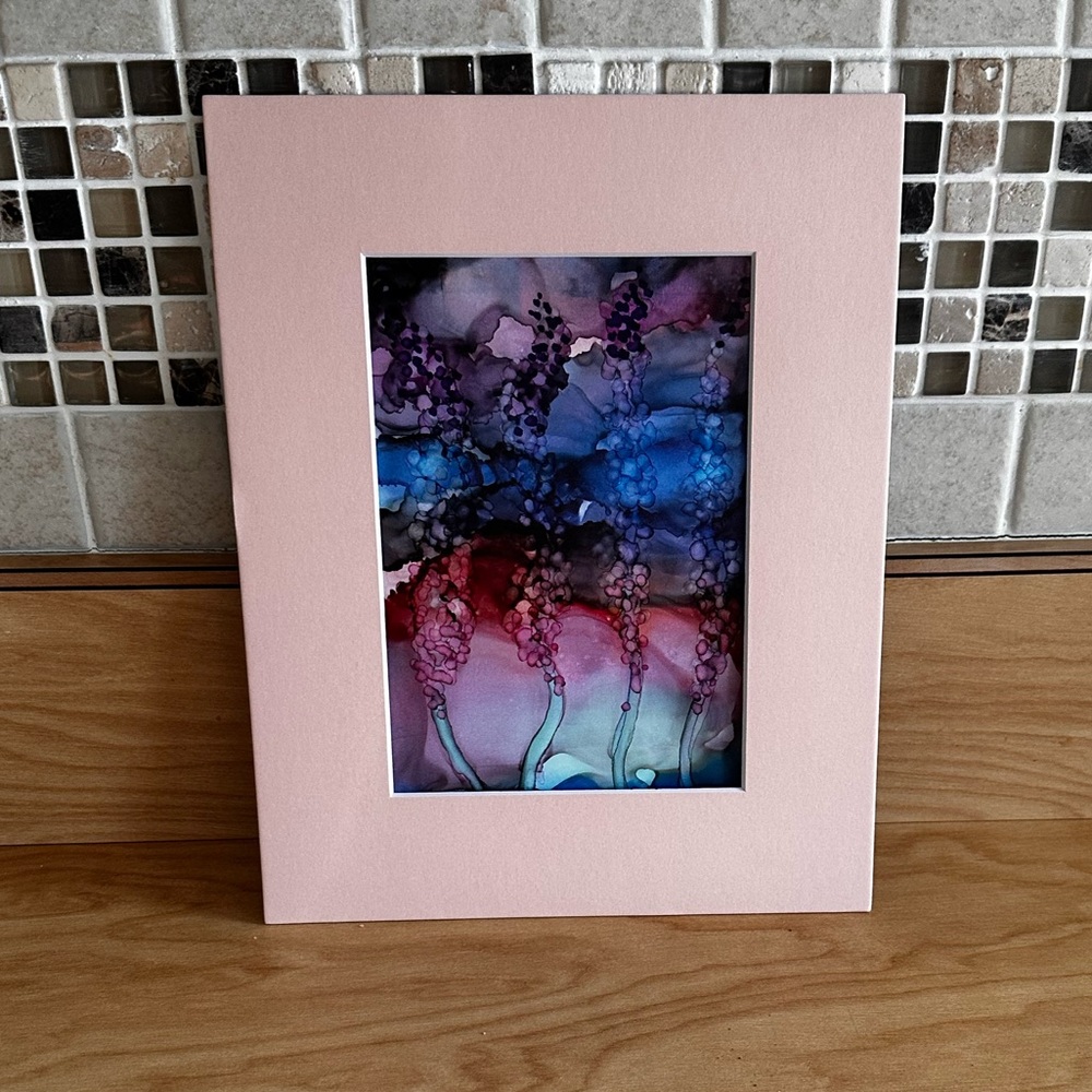 Hand Crafted Abstract Art painting in Pink and Purple